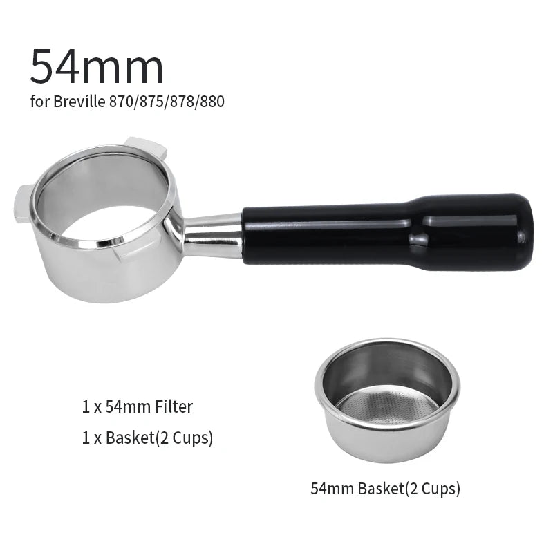 54mm Bottomless Portafilter - Black (for Breville)